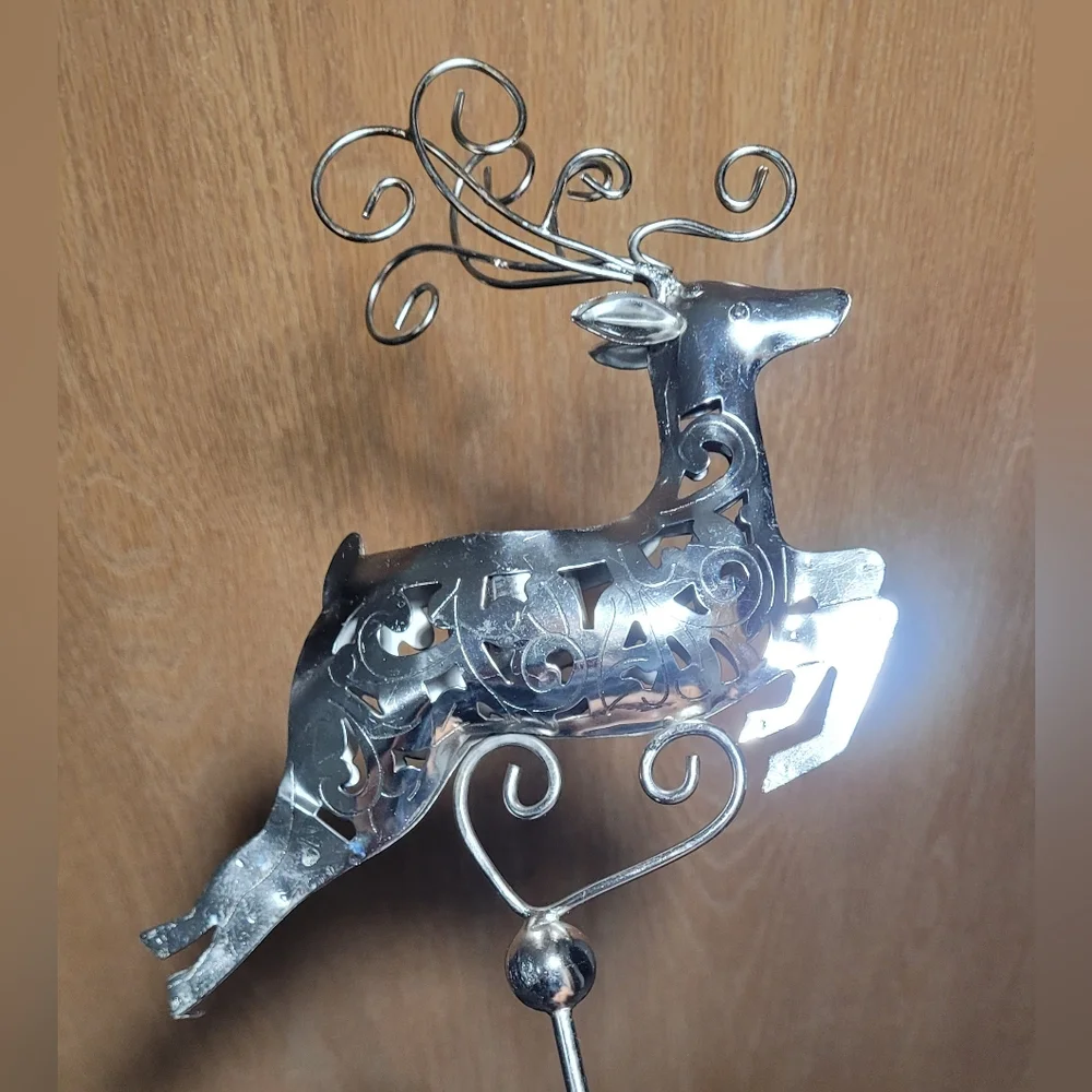 Metal silver reindeer candle holders set 2 pcs. - Picture 17 of 17